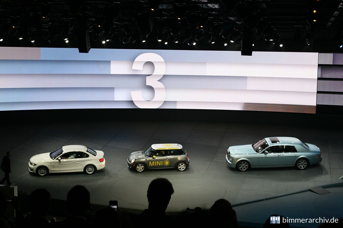 BMW ActiveE, Mini E und Rolls Royce 102 EX