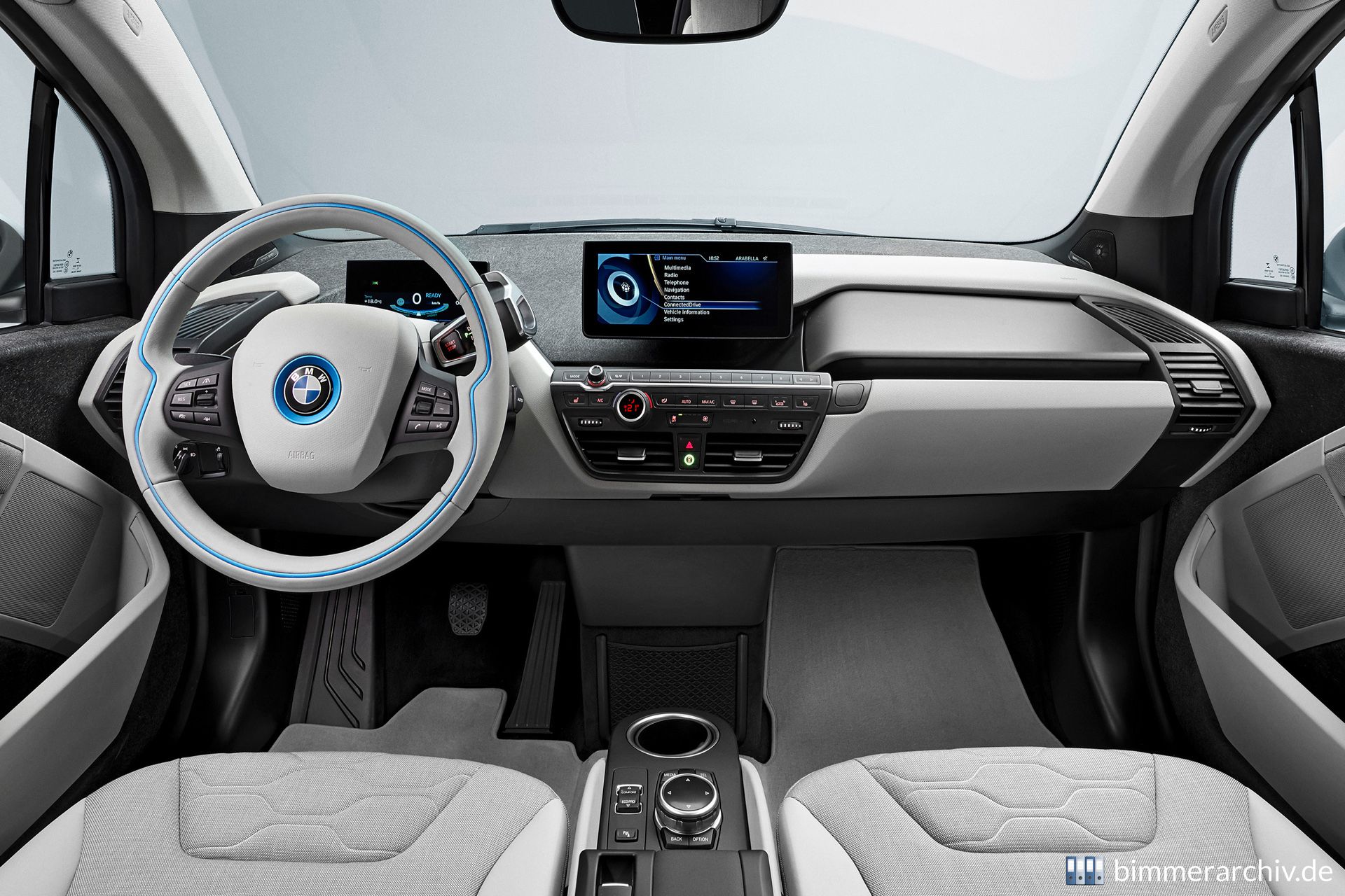 BMW i3 - Stoff-/Sensatec-Kombination Electronic Carumgrau