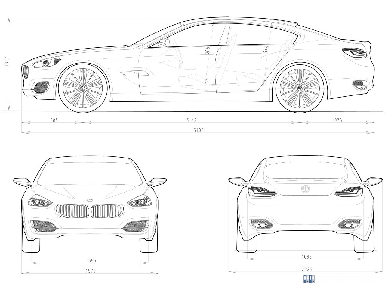BMW Concept CS - Außen- und Innenabmessungen