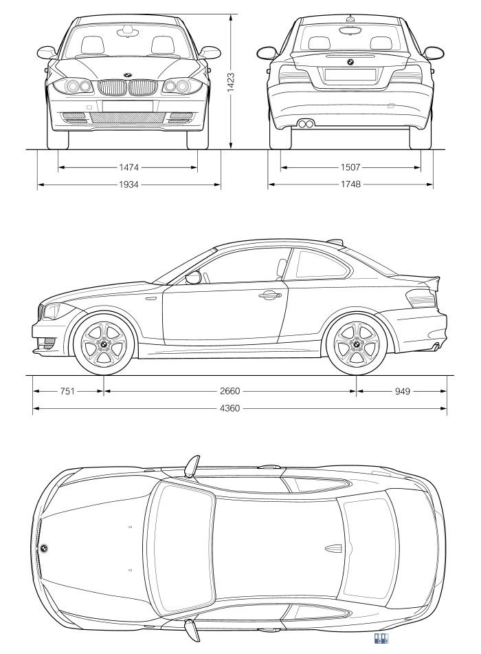 BMW 1er Coupé - Aussenabmessungen