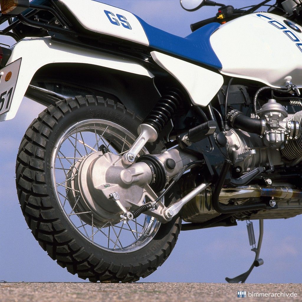 Erstes Motorrad mit Paralever-Hinterradaufhängung: BMW R 100 GS