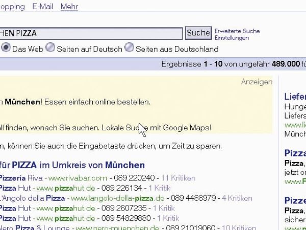BMW Internetzugang, Google Webseite auf dem BMW 10,2 Zoll Bildschirm