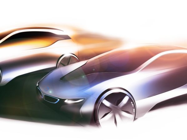 Designskizze BMW i3 und BMW i8