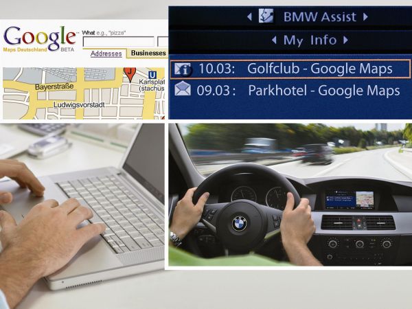 BMW und Google starten neuen Service: Navigationsziele über das Internet auswählen