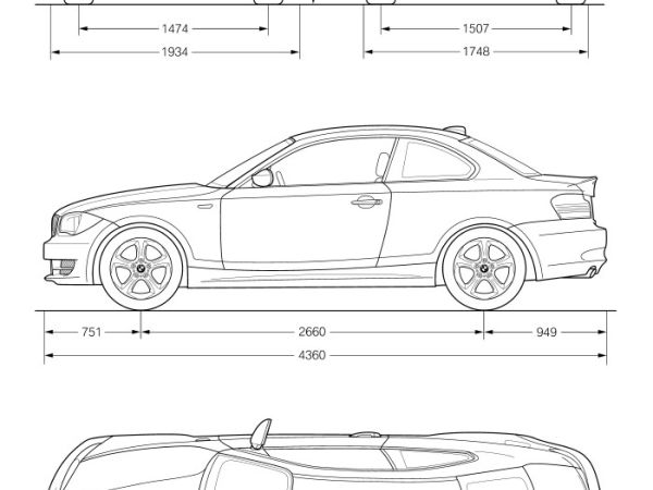 BMW 1er Coupé - Aussenabmessungen