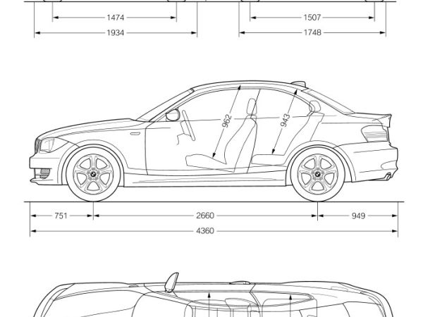 BMW 1er Coupé - Innenabmessungen